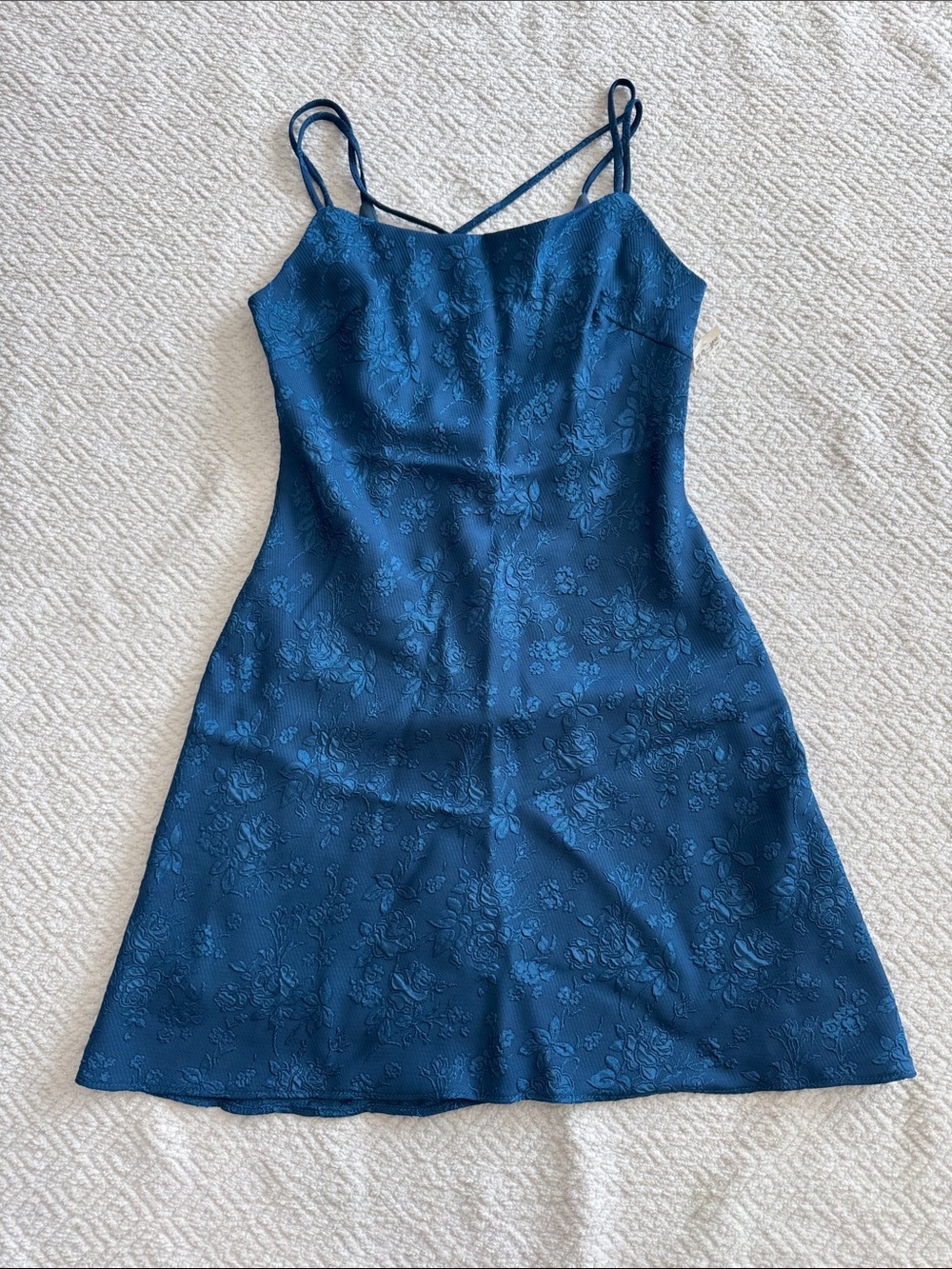 NWT Vintage Steppin' Out Teal Floral Slip Dress Juniors Sz 9/10